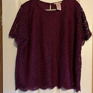 Philosophy Deep Purple Lace Blouse